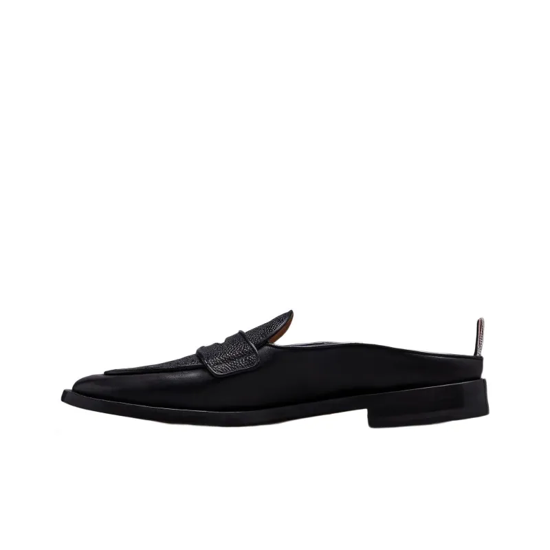 THOM BROWNE Grained Leather Mule Loafers-0