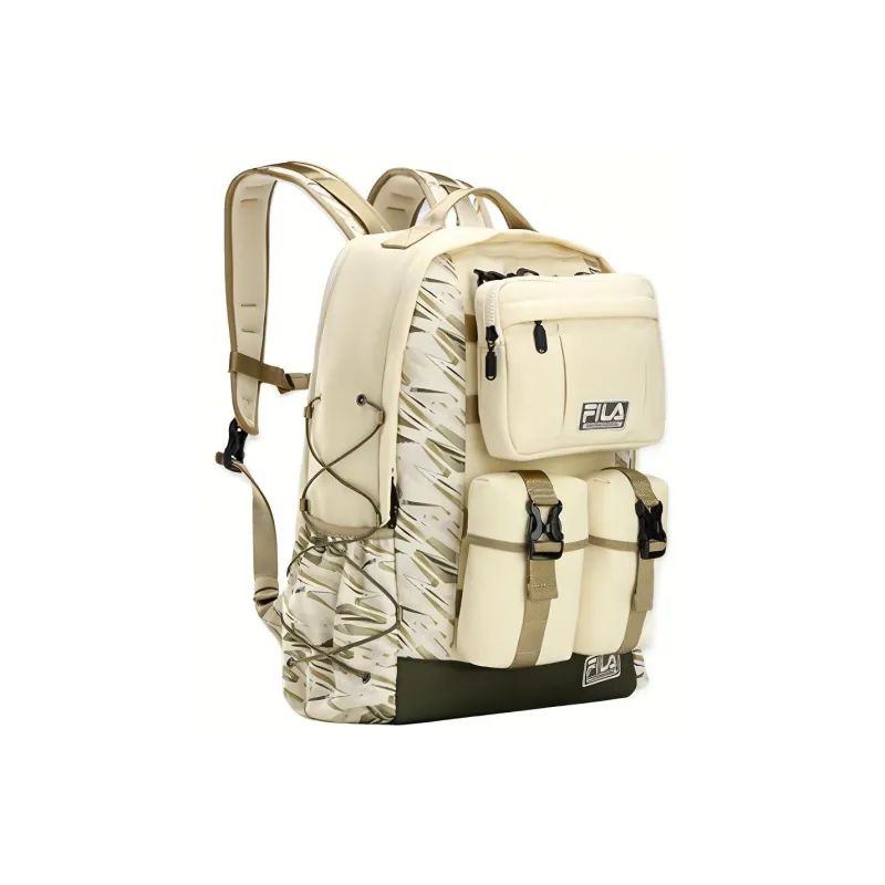 FILA White Mountaineering Collaboration Fabric Backpack Regular Unisex Beige-2