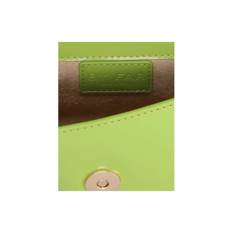 By Far Mini Croco Leather Small Square Bag, Crossbody Bag, Handbag Regular Women's Green-2