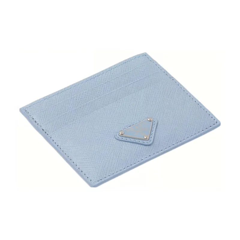 PRADA Saffiano Leather Card Holder Women's Light Blue-2