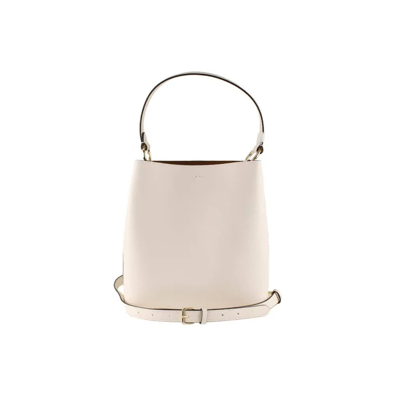 COACH Town Polished Pebbled Leather Bucket Bag, Handbag, Crossbody Bag, Shoulder Bag Women's Pure White-2