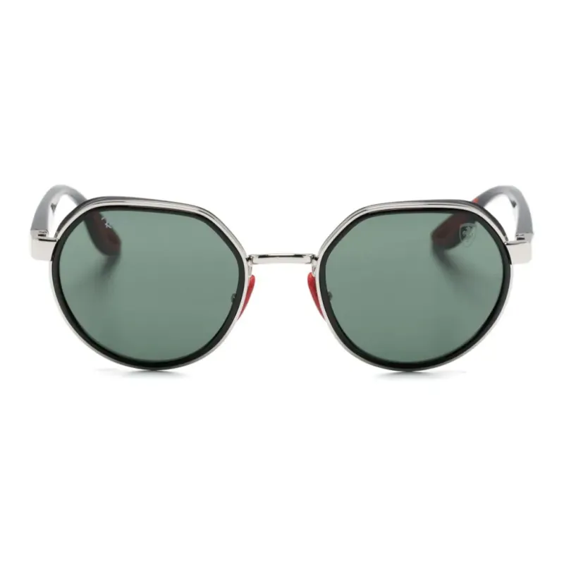 RayBan Acrylic Round Sunglasses Men's Black-1