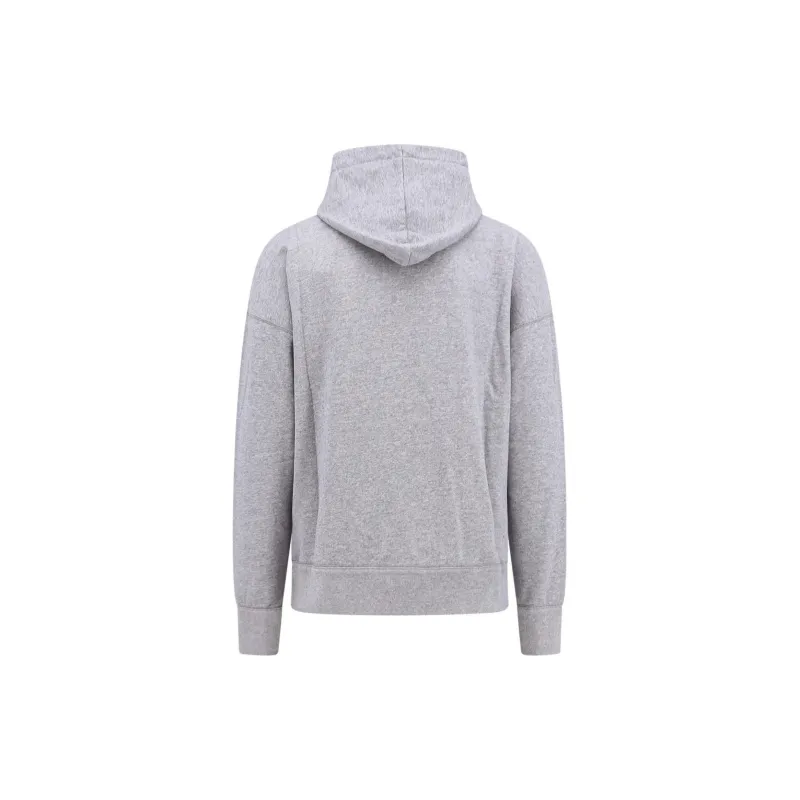 ISABEL MARANT Miley Logo Flocked Drawstring Hoodie-1