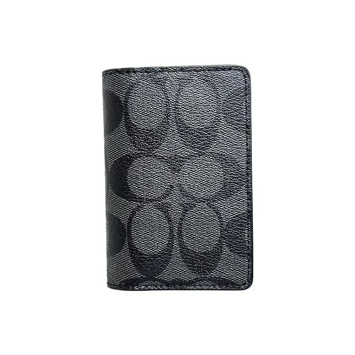 COACH Monogram Id Wallet Men Charcoal/Black-0