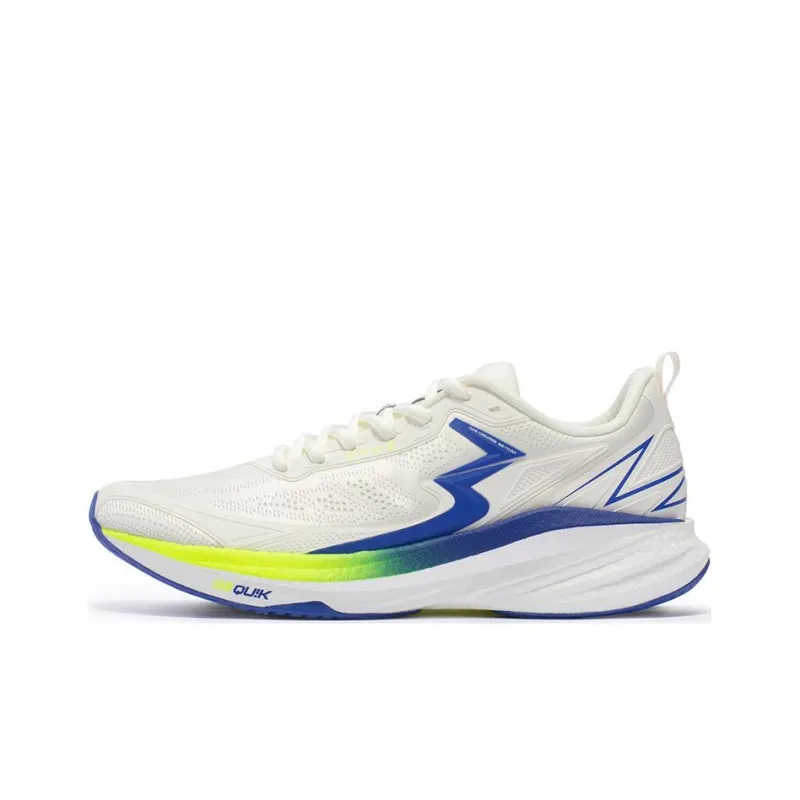 361° Cushioning Wear Resistant Low Top Running Shoes Men's White Blue Green-0