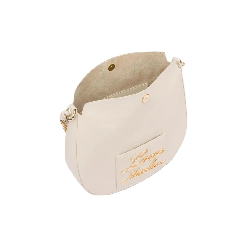 LOVE MOSCHINO PU Hobo Bag, Handbag, Shoulder Bag Women's Ivory White-2
