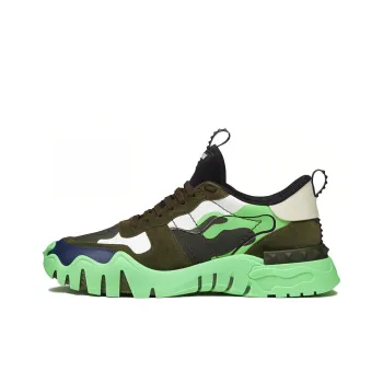 Valentino Rockrunner Plus GARAVANI Lightweight Low Top Casual Shoes Men's Green