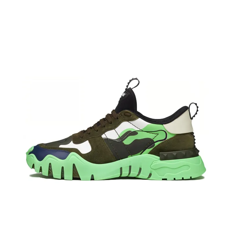 Valentino Rockrunner Plus GARAVANI Lightweight Low Top Casual Shoes Men's Green-0