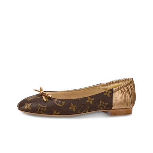 LOUIS VUITTON Joy Monogram Casual Single Shoes Women's Gold Brown