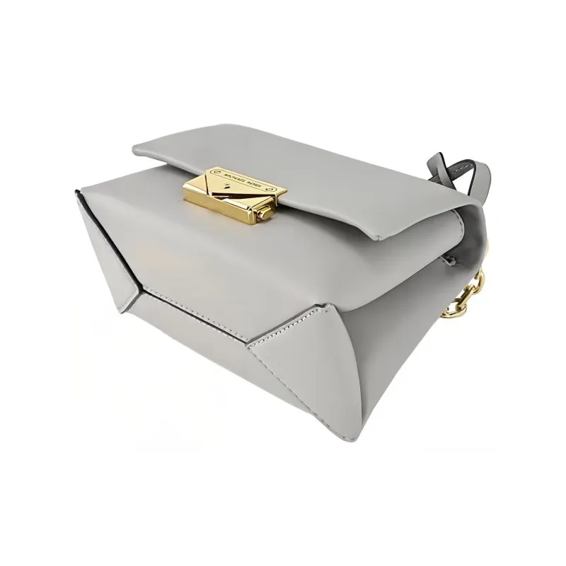 MICHAEL KORS Cece Calfskin Shoulder Bag, Crossbody Bag Trumpets Women's Gray-3