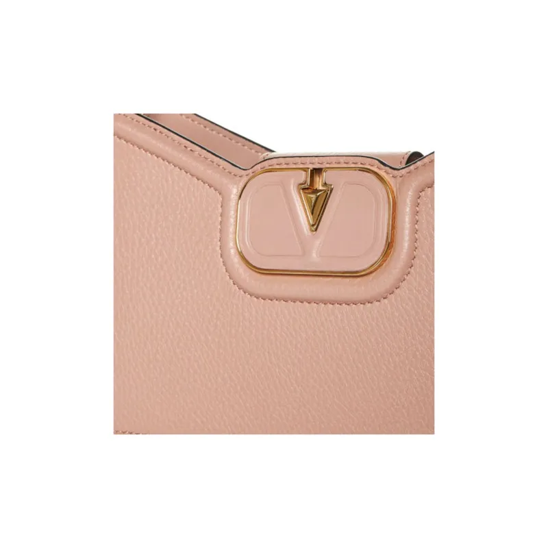 Valentino Calfskin Crossbody One Shoulder Handbag Women's Light Pink-3