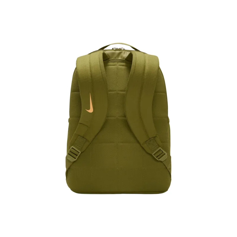 Nike Brasilia Polyester Backpack Unisex Olive Bright Orange-2