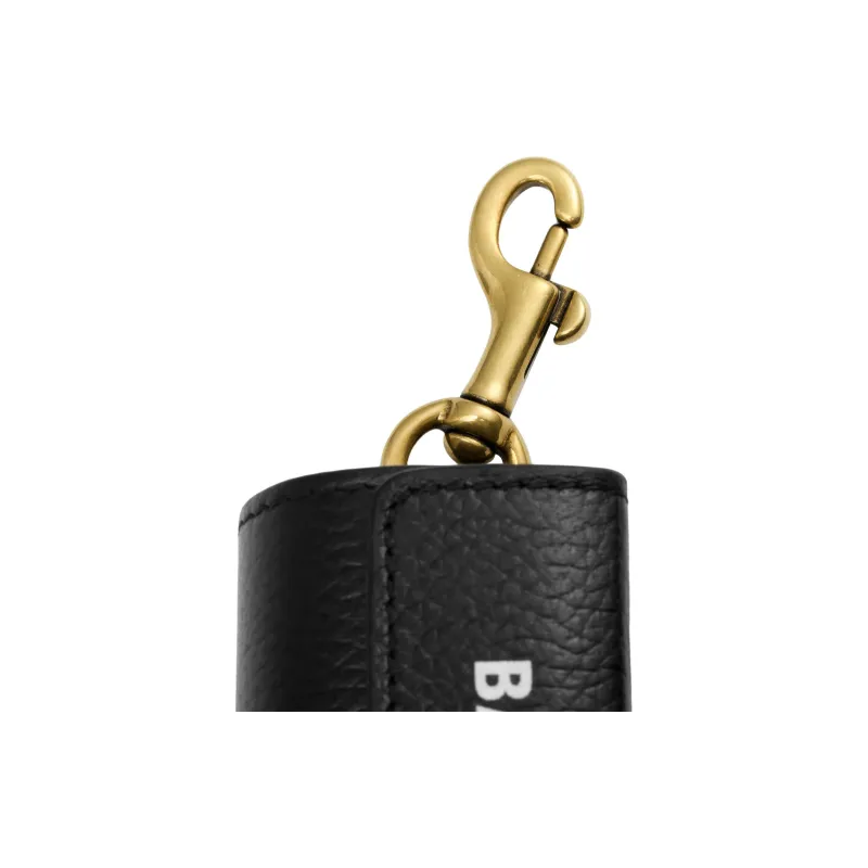 Balenciaga Grain Cow Leather Lipstick Bag Necklace Pouch Women's Black-7