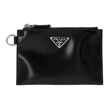 PRADA Cow Leather Clutch Men's Black