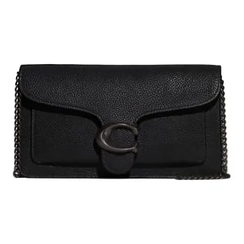 COACH Tabby Pebble Texture Cow Leather Shoulder Bag, Crossbody Bag, Clutch Trumpets Women's Black