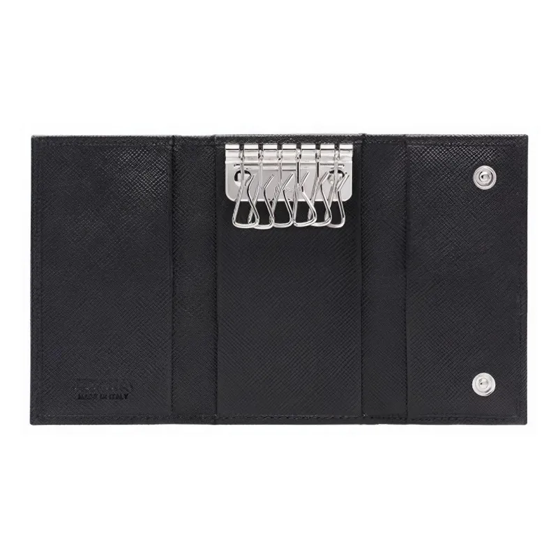 PRADA Cow Leather Key Pouch Regular Unisex Black-2