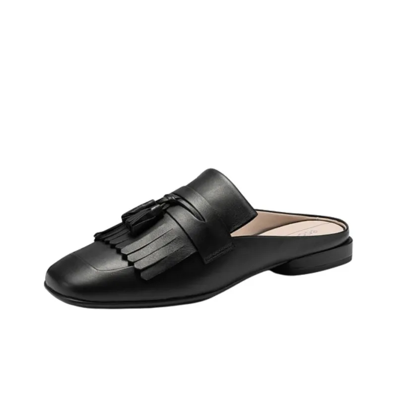 Ecco Closed Toe Slippers 2cm Women's Black-1