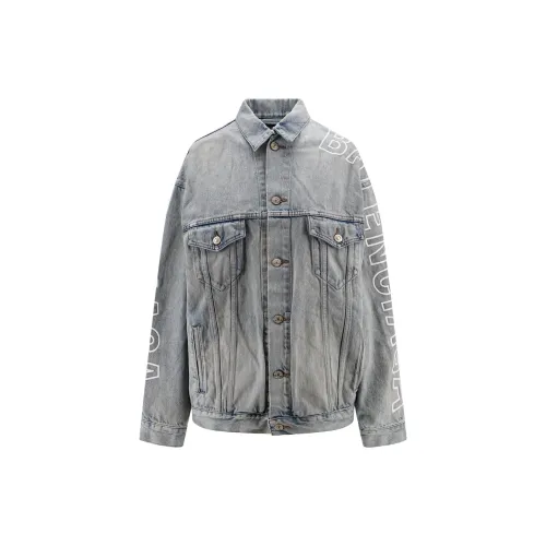 Balenciaga Denim Jackets Men Blue