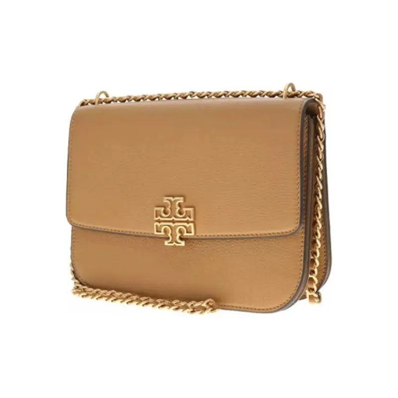 TORY BURCH Britten Li Men Cow Leather Handbag Shoulder Bag Crossbody Bag Medium Size Women's Brown-1