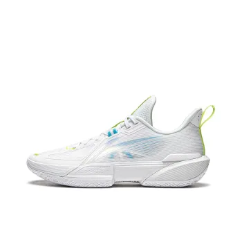 LiNing Light Speed 2 Cushioned Slip Resistant Abrasion Resistant Low Top Basketball Shoes Men's White Blue Teal