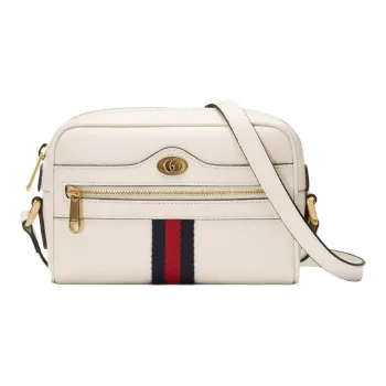 GUCCI Ophidia Leather Camera Bag, Shoulder Bag, Crossbody Bag Mini Women's White