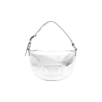 MOSCHINO Calfskin Handbag Shoulder Bag Women's Silver