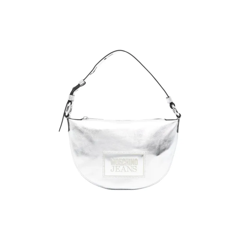 MOSCHINO Calfskin Handbag Shoulder Bag Women's Silver-0