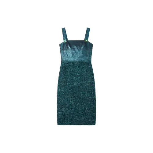 St. John Tweed-panelled Midi Dress