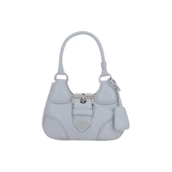 PRADA Moon Series Leather Shoulder Bag Moon Bag Crossbody Bag Handbag Women's Light Blue