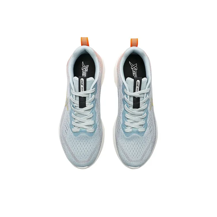 XTEP Running Shoes Men Low Top Snow Mist Green/Slate Gray/Orange Yellow-3