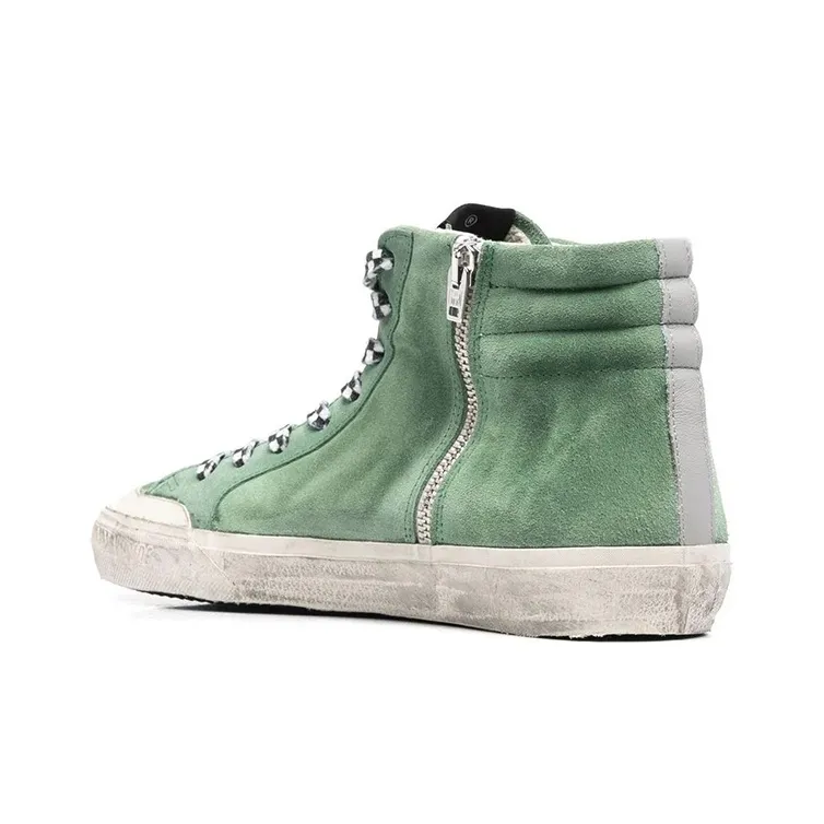 Golden Goose Slide Green White-3