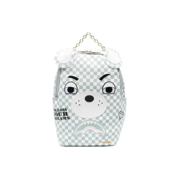 SPRAYGROUND PVC Polyvinyl Chloride Carry Backpack Women's White & Pink Blue
