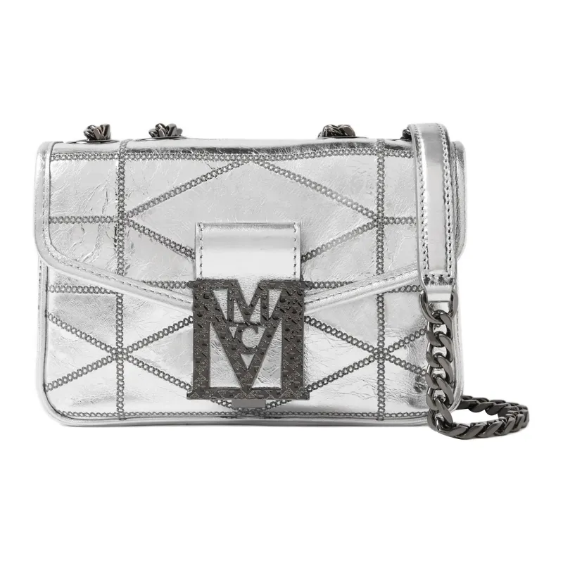 MCM Calfskin Crossbody Bag Shoulder Bag Mini Women's Silver-0