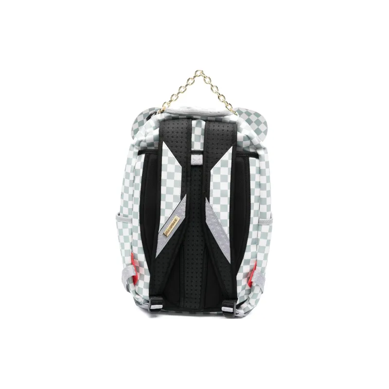 SPRAYGROUND PVC Polyvinyl Chloride Carry Backpack Women's White & Pink Blue-1