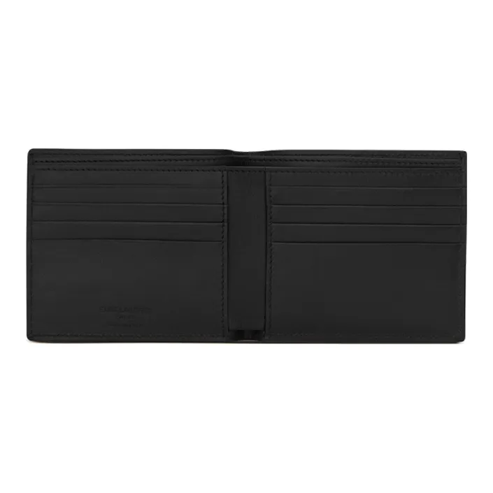 SAINT LAURENT Smooth Leather Wallet Men's Black-3