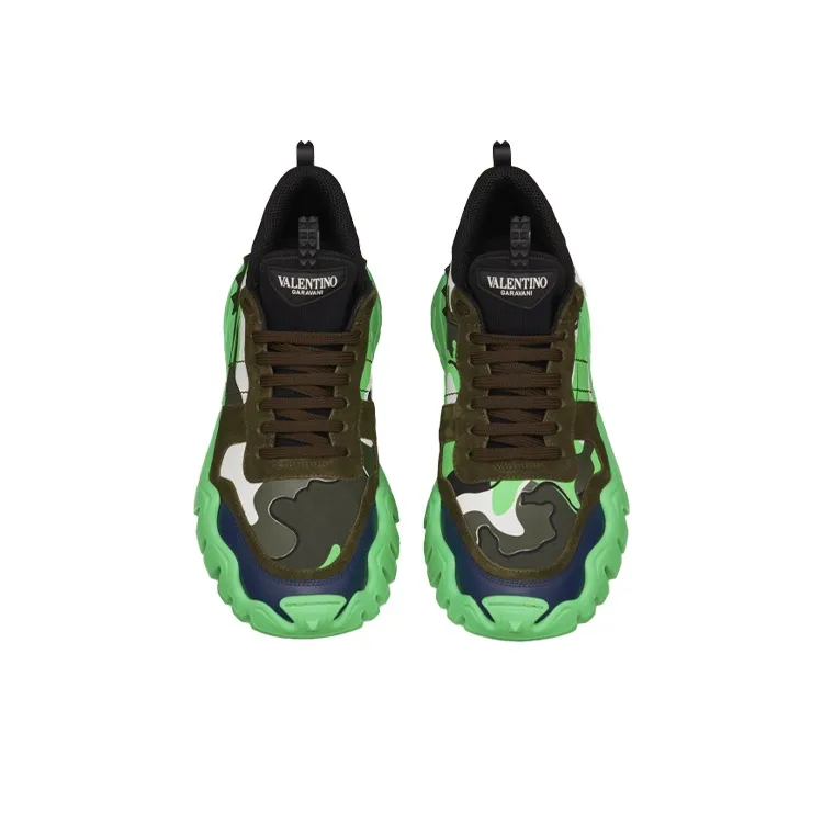 Valentino Rockrunner Plus GARAVANI Lightweight Low Top Casual Shoes Men's Green-3