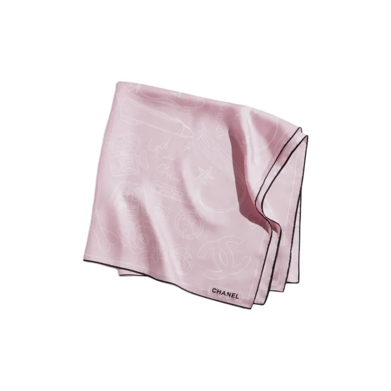 CHANEL Silk Scarves Women's Pink-1