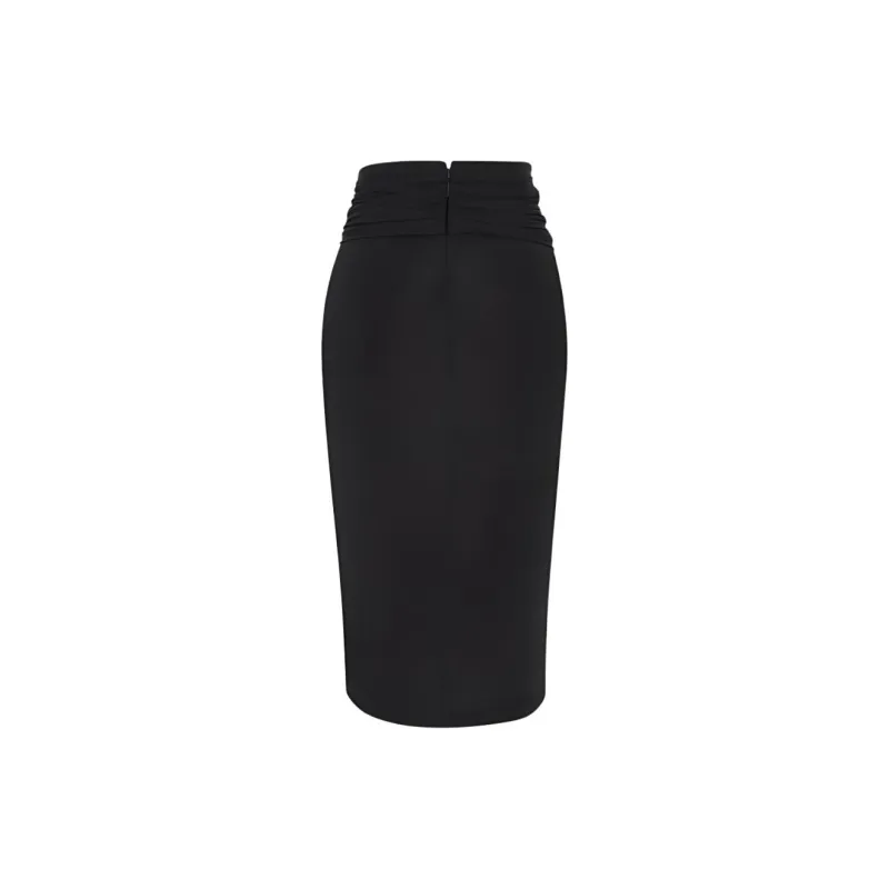 SAINT LAURENT Draped Pencil Miniskirt-1