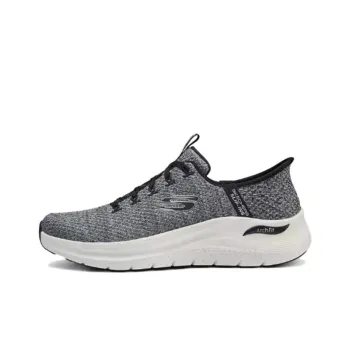 Skechers Slip Ins Anti Slip And Wear Resistant Breathable Rebound Support Low Top Running Shoes Men's White Black