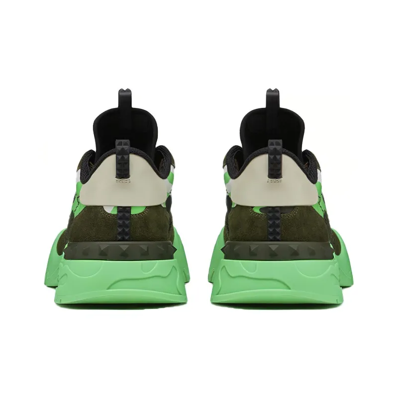 Valentino Rockrunner Plus GARAVANI Lightweight Low Top Casual Shoes Men's Green-4