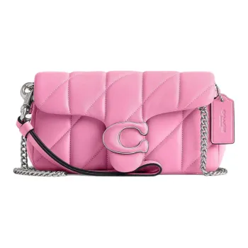 COACH Tabby Leather Shoulder Bag Crossbody Bag Small Size Women's Silver & Rich Pink