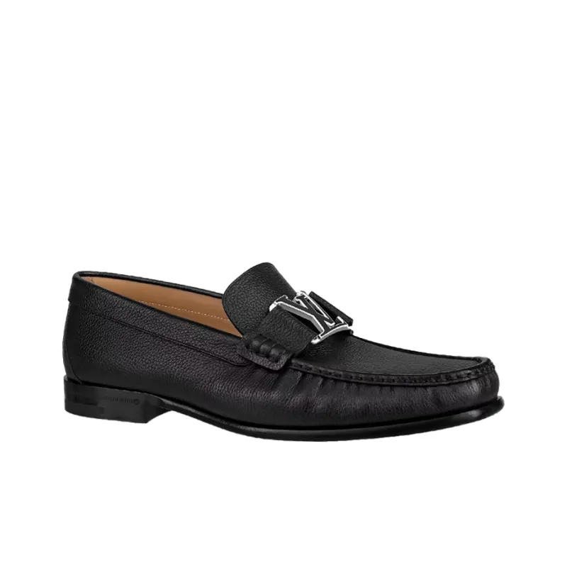 LOUIS VUITTON Montaigne Loafers 'Black With Silver Plate'-1