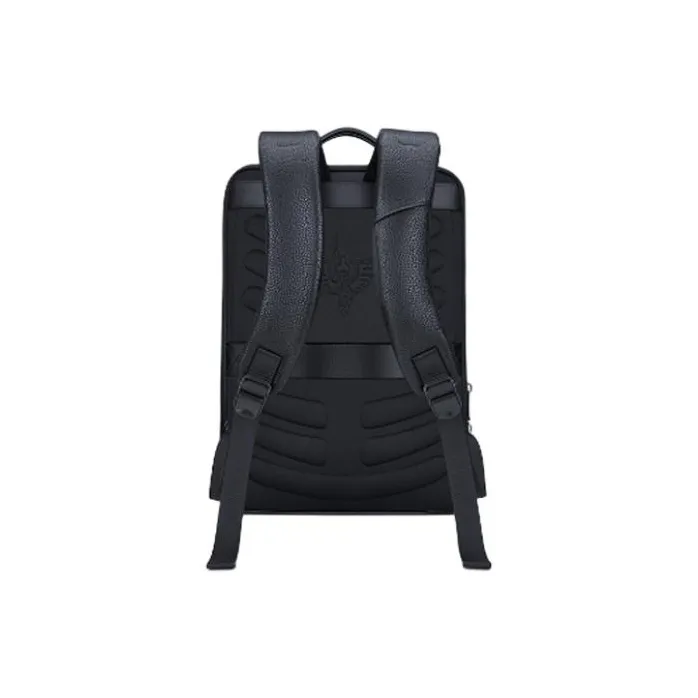 WilliamPOLO Synthetic Leather Backpack Medium Size Men's Black-3