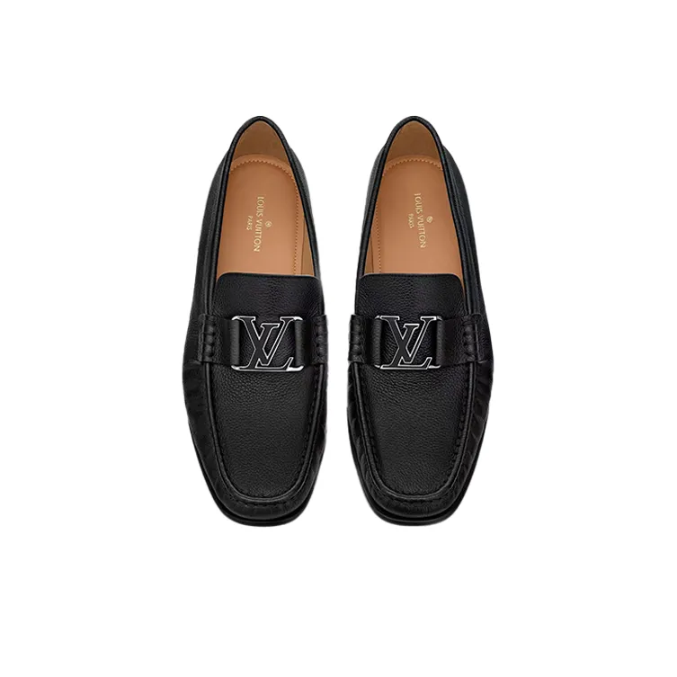 LOUIS VUITTON Montaigne Loafers 'Black With Silver Plate'-2