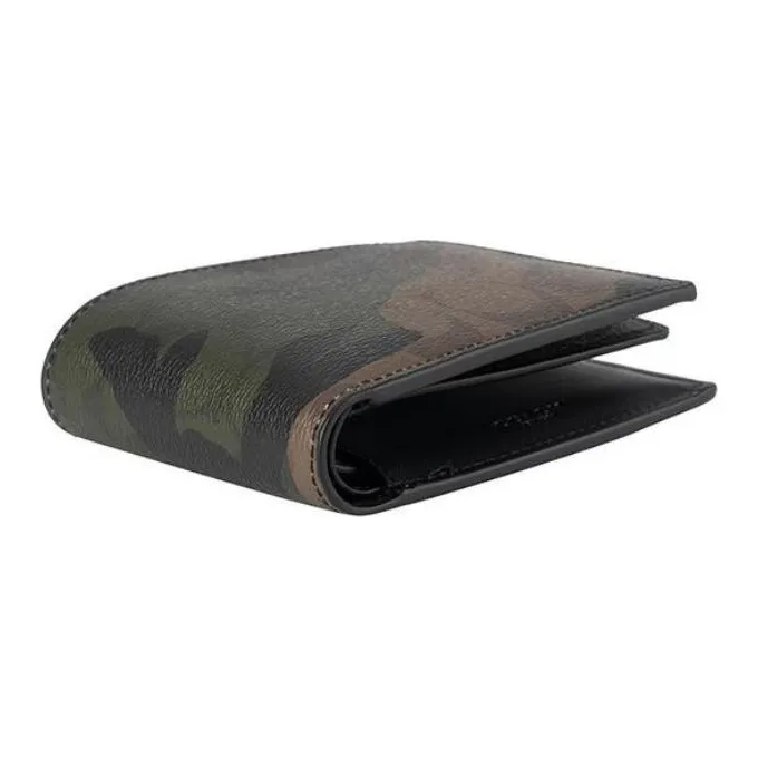 COACH 3 IN 1 Wallet Canvas With Leather Wallet Unisex Dark Green-1