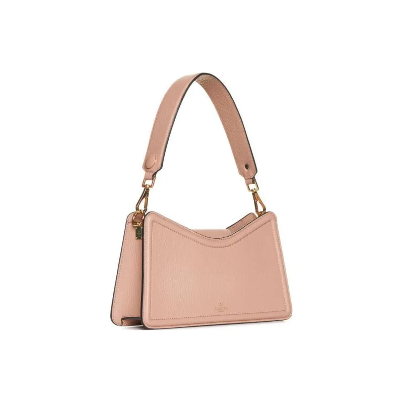 Valentino Calfskin Crossbody One Shoulder Handbag Women's Light Pink-2