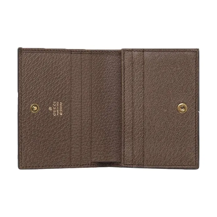 GUCCI Disney Collaboration Canvas With Leather Card Holder Women's Beige/Ebony-2