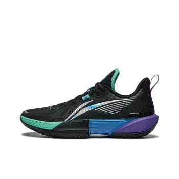 LiNing Speed Cushioning Wear Resistant Low Top Basketball Shoes Men's Black Silver Green