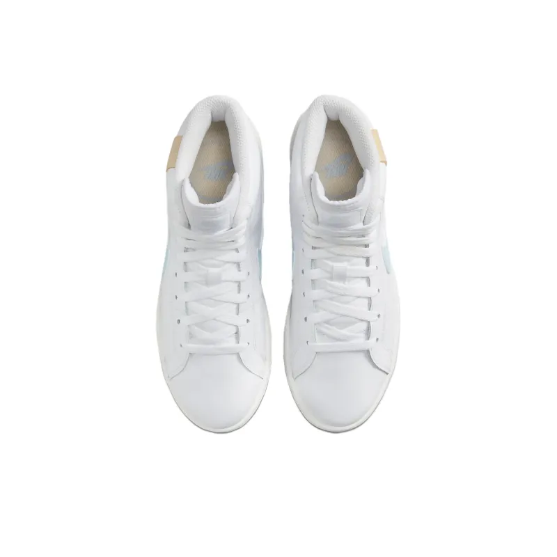 Nike Court Royale Wear resistant And Lightweight Mid Top Skateboard Shoes GS White-3