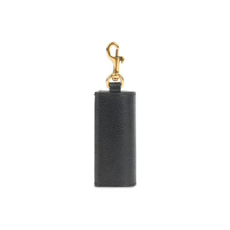 Balenciaga Grain Cow Leather Lipstick Bag Necklace Pouch Women's Black-3